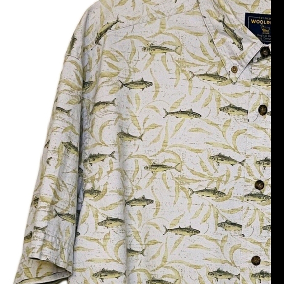 Woolrich Beige and Green Patterned Dress Shirt - Picture 4 of 7